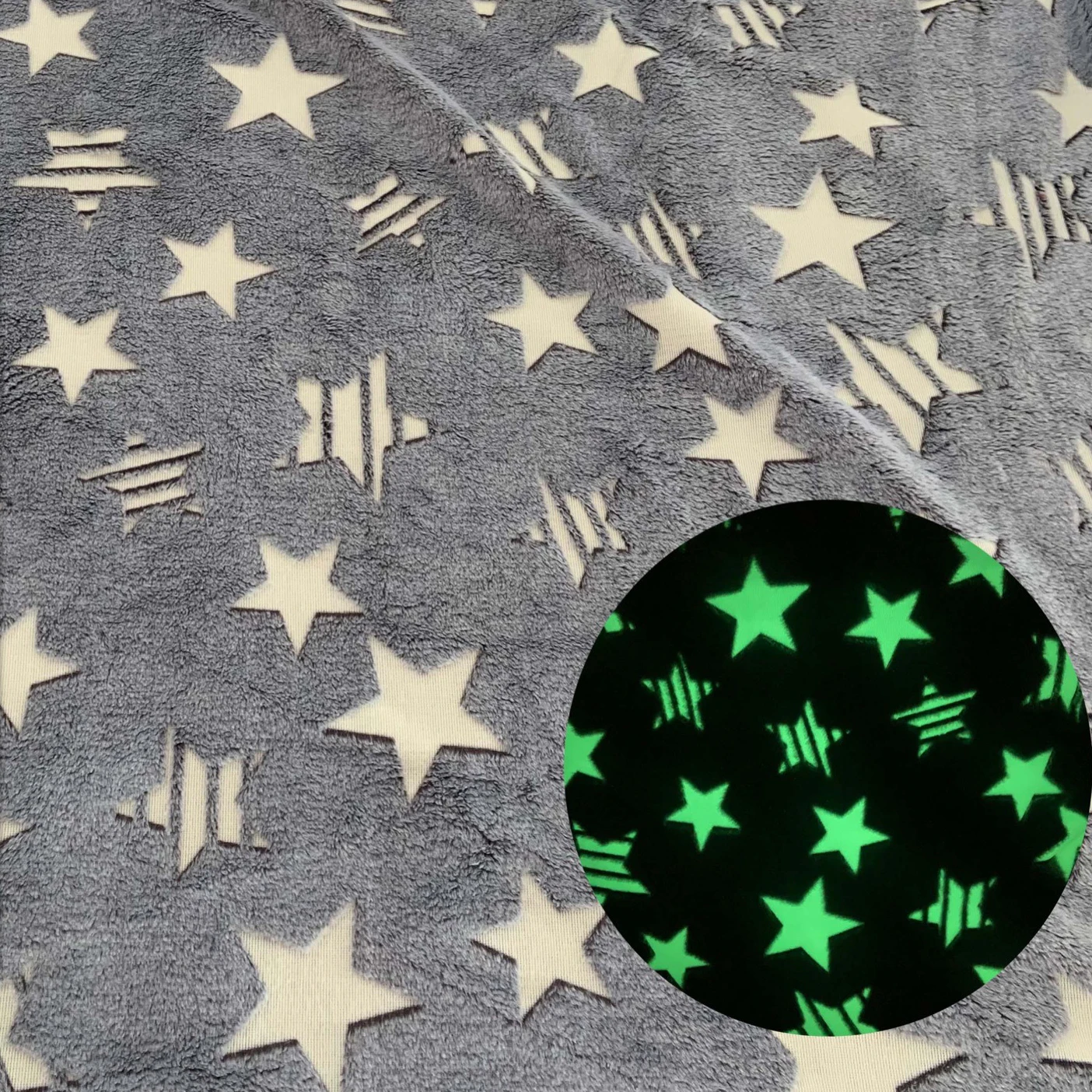 New popular star coral fleece fluorescent blanket fabric flannel home textile fabric