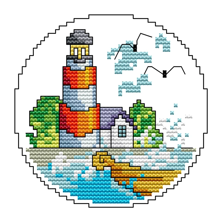 NKF Embroidery Set Landscape Map Living Room Decoration Embroidery Patterns Knitting Kits Crafts Tcross Stitch Kit Cross Stitch