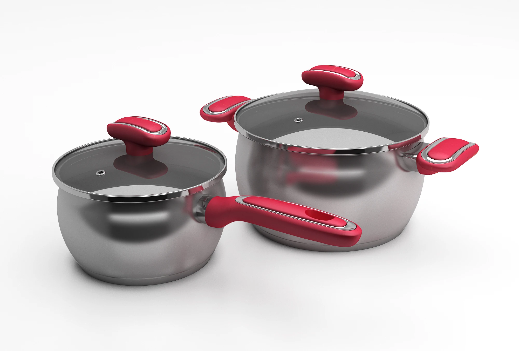 4 PCS Cookware set Cooking Pot Stainless Steel 304 Casserole Saucepan With Lid casserole