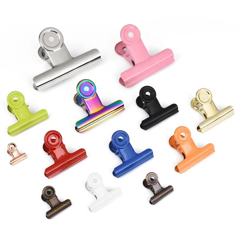 High quality Multicolor 22mm 32mm 38mm 50mm 63mm 75mm stainless steel metal bulldog clip bill clip file clip