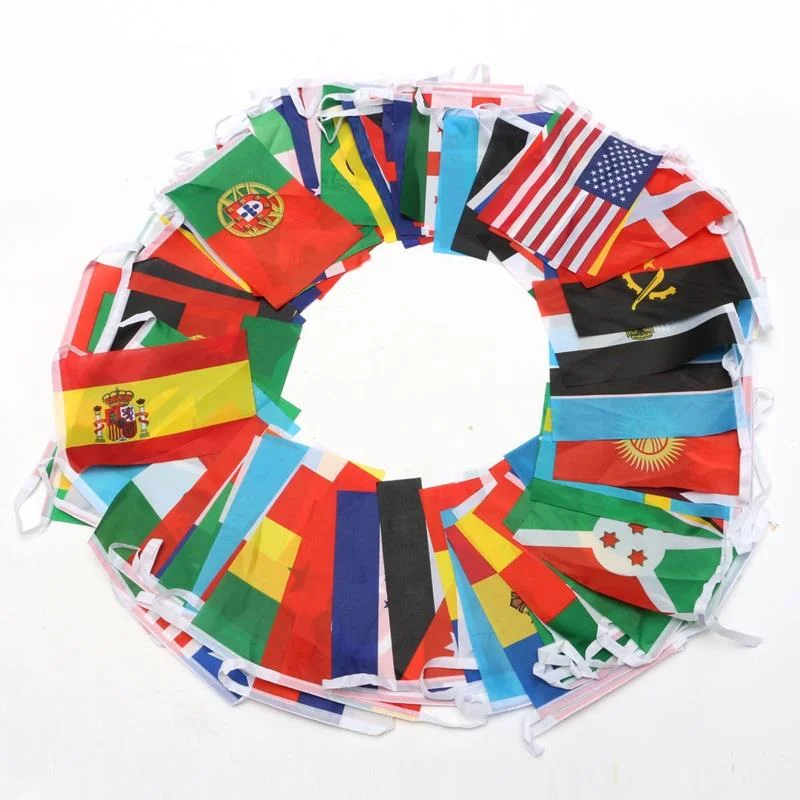 Low Price Support Customization Outdoor All country Custom Design String Bunting Hanging Flag