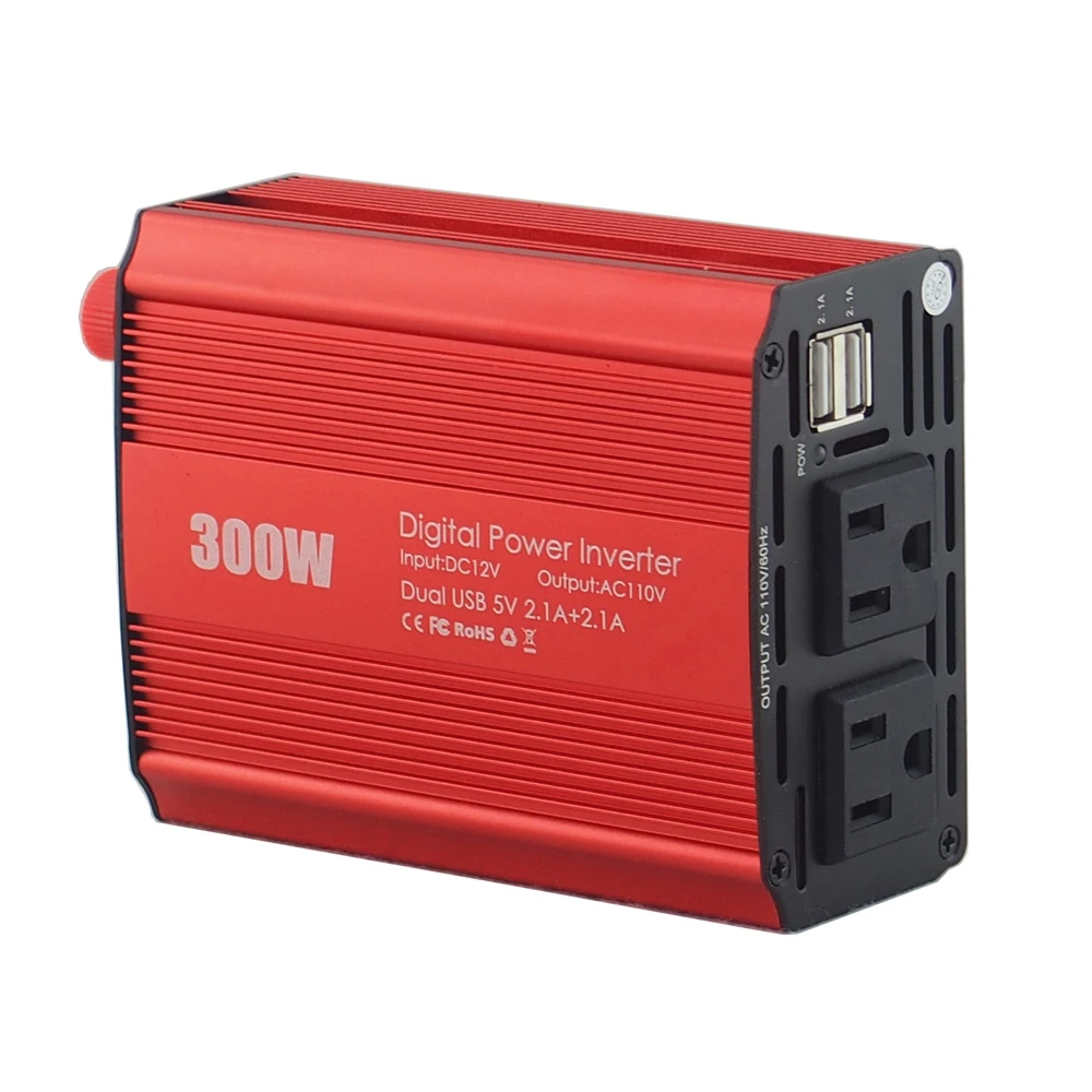 300 Watt DC to AC 12v 220v power converter Modified Sine Wave With car adapter Outlet Emergency Power