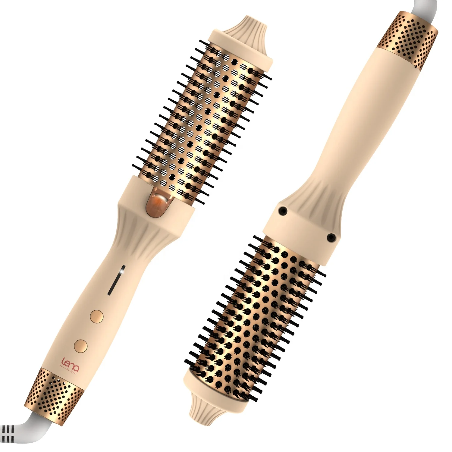 Lena 1.25 Inch Ionic Hot Air Styler Volumized Thermal Round Hair Brush Comb Ceramic Heated Hair Curling Brush