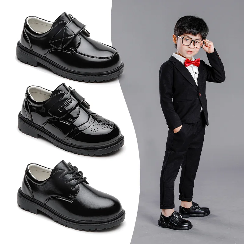 26-42#Factory Bulk Children Black Toddler Boys Lace Up Casual Shoes Comfort Walking School Shoes for Kids