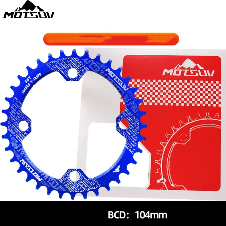 MOTSUV 104mm BCD 32T34T36T Narrow Wide Round Bike Single Plates Bicycle Chainwheel