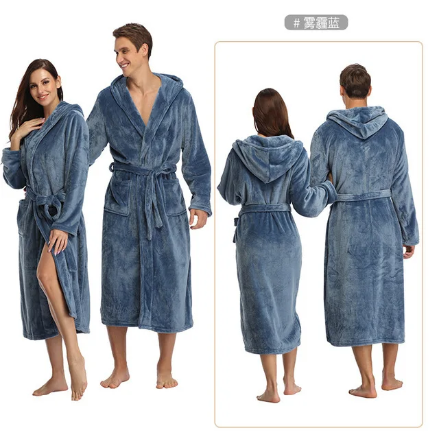 Custom Classic Design Flannel Robe Women Bathrobe Hooded Pajamas Fleece Robe with Hood