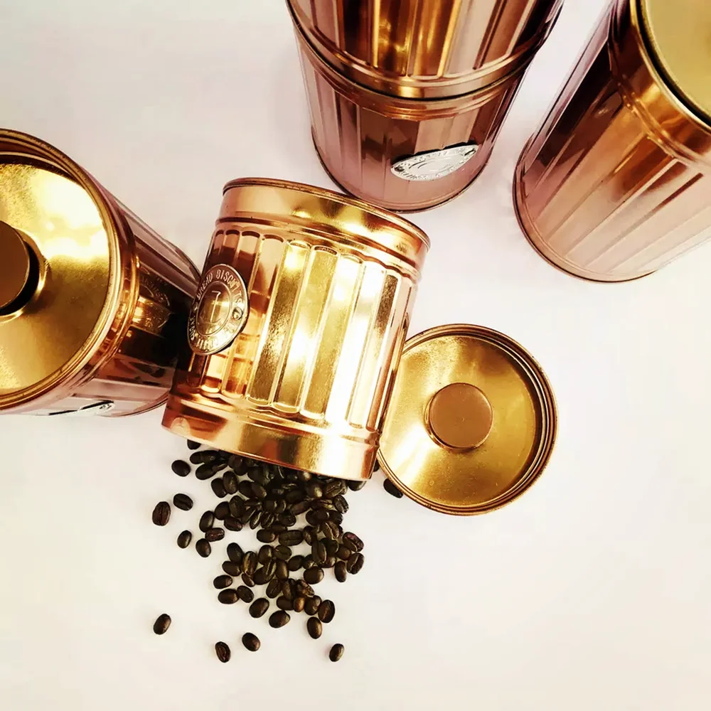 Luxury  Kitchen Stacking Vacuum Airtight Lids Food Storage Canisters Sugar Tea Coffee Bean Storage Containers Cookies Jars Set