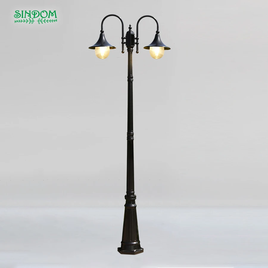 American Simple Design Decorative Street Post Lamp Traditional Decorative Vintage E27 Aluminum Garden Pole Light