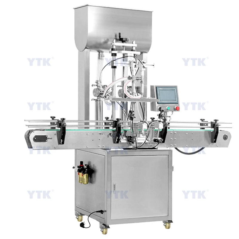 YTK-QZDG2   2 Heads Automatic Fruit Juice Soap Cream Lotion Glass Oil Bottle Beverage Filler Peanut Butter Paste Filling Machine