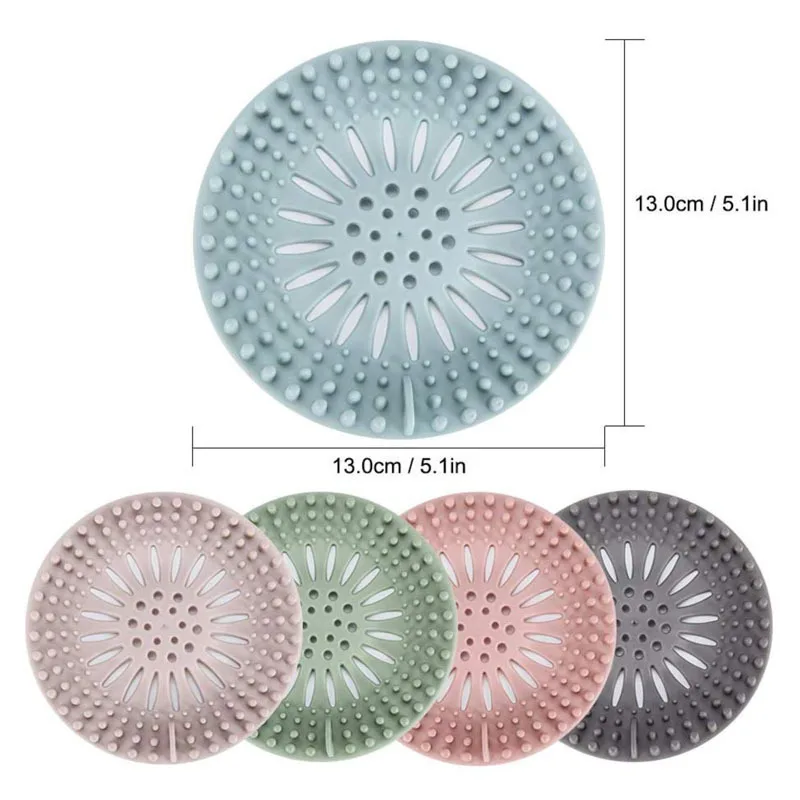 Durable Silicone Hair Stopper Drain Protector Easy Clean Hair Catcher 4 Pcs Silicone Sink Strainer