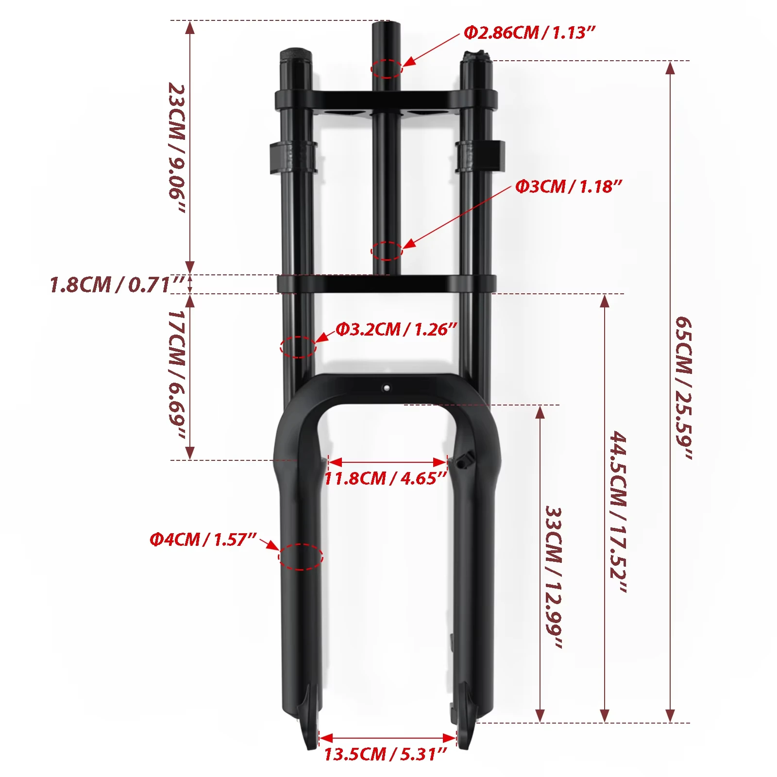 Air Front Fork 20inch Ultralight Aluminum Alloy Suspension Air Front Fork 4.0 Tire Pneumatic Shock Absorber Fix for Super73