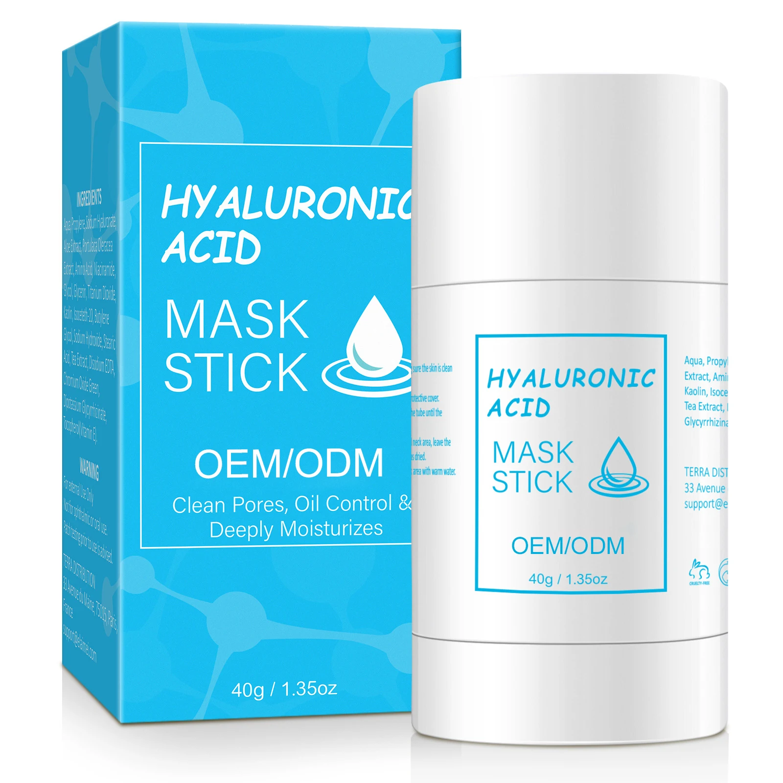 OEM Private Label Organic Hyaluronic Acid Facial Maskss Stick Cleans Pores Moisturizes Whitening Facial Maskss Stick  Set