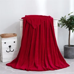 BSCI CVS Wholesale high quality cozy custom Solid Color Fuzzy Fluffy Warm polyester Plush baby flannel fleece blanket throw