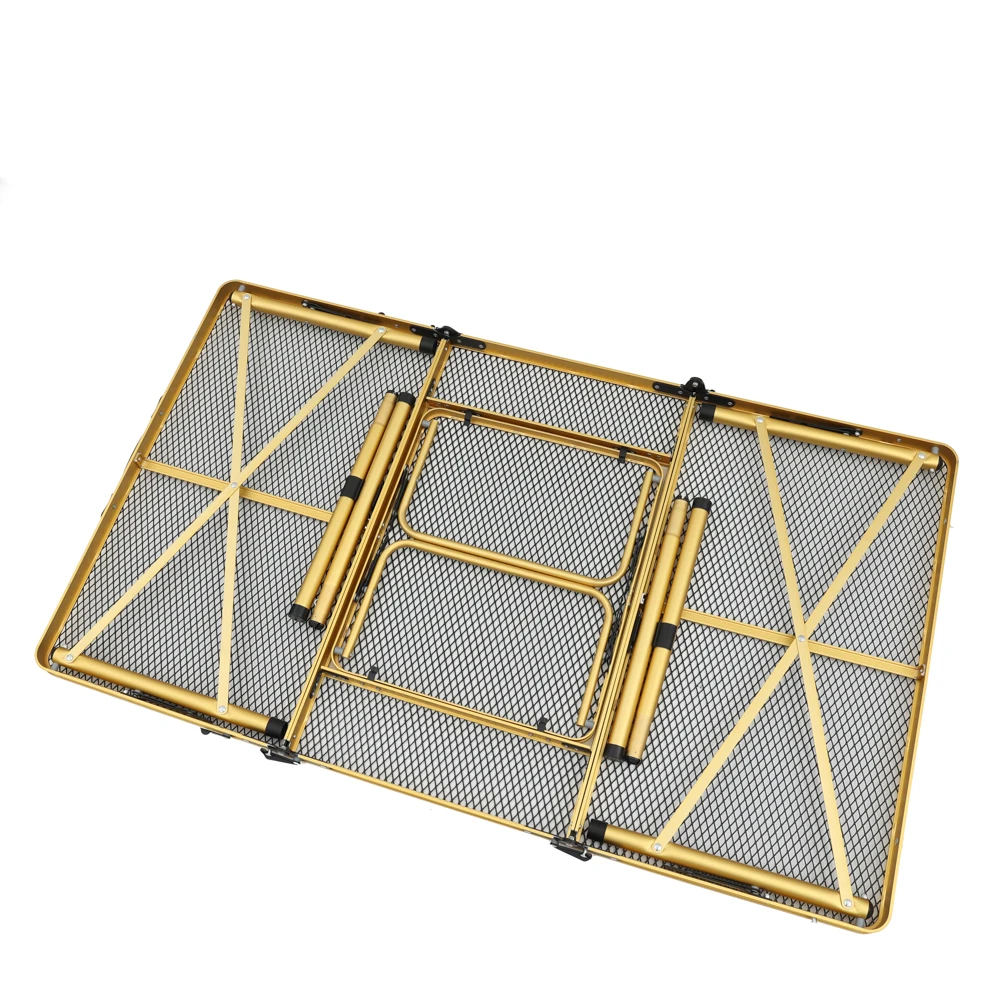 3 folding black lightweight portable camping mesh table