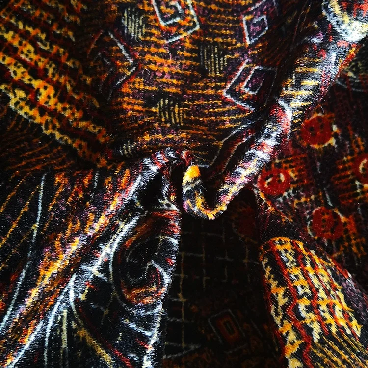 Factory price micro 100% Polyester knitted velvet african fabric warp for curtain