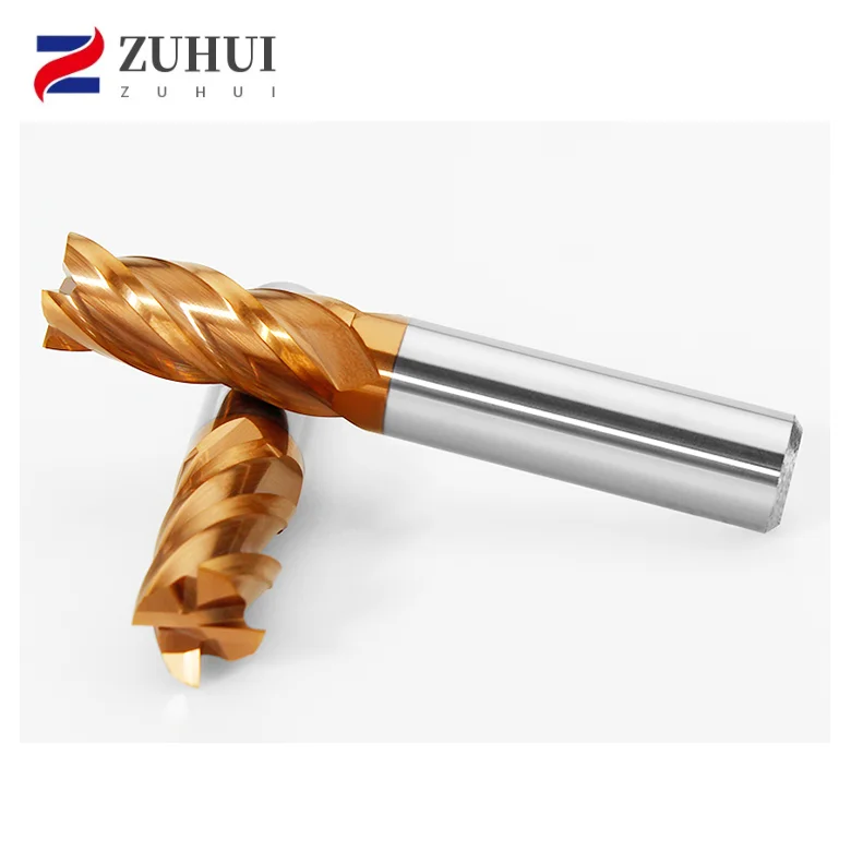 Germany Machine 10% Discount Safety Cnc Square End Milling Cutters Hrc55 Hrc60 Hrc65 4 Flutes Tungsten Carbide End Mill Cutter