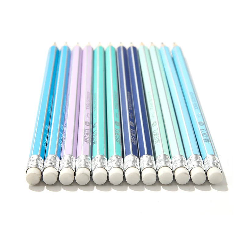 China factory wholesale bulk nature custom HB wood pencil with eraser