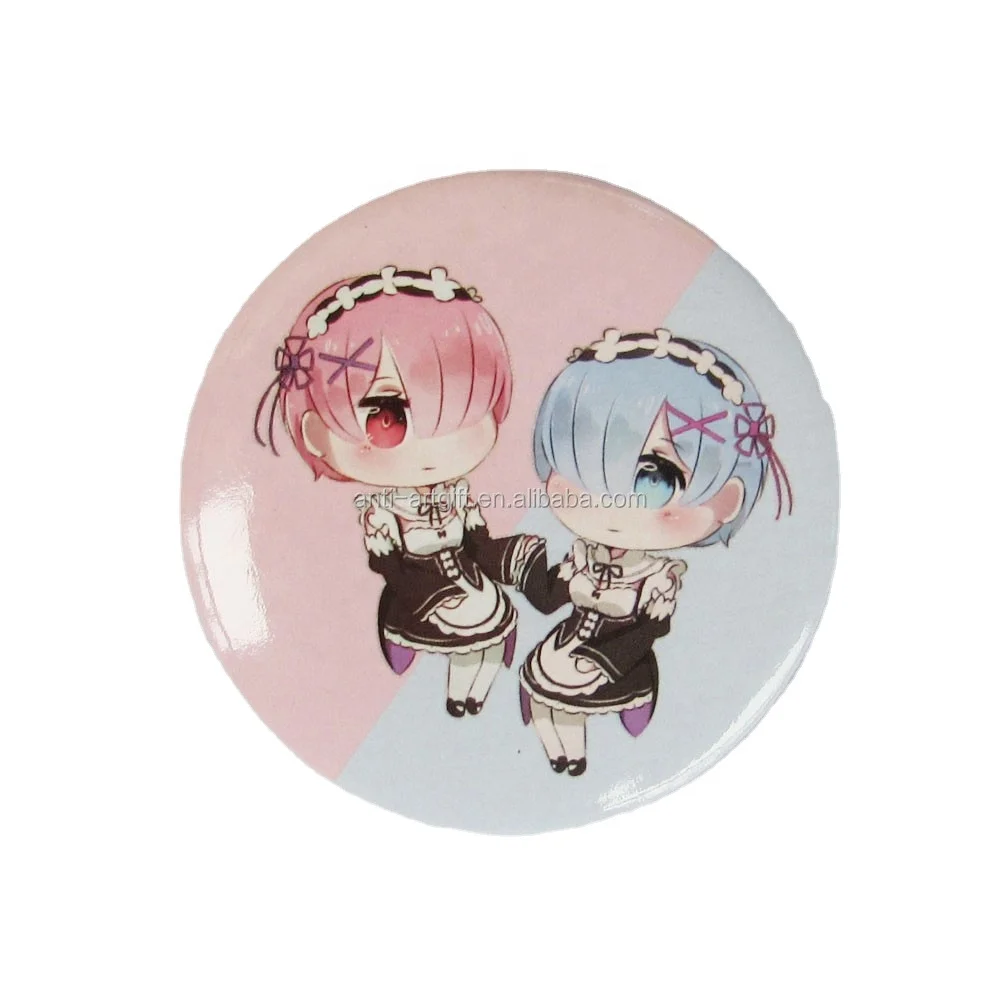 Custom design Brown round offset printing lapel pins Wholesale Manufacturer with smile face carton boy cheap price Badge