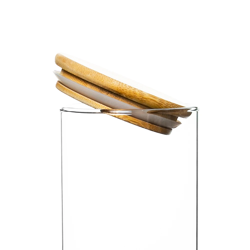 NOVARE various sizes glass storage jar with lids custom kitchen glass food storage container mason spice jar cookie candy jars