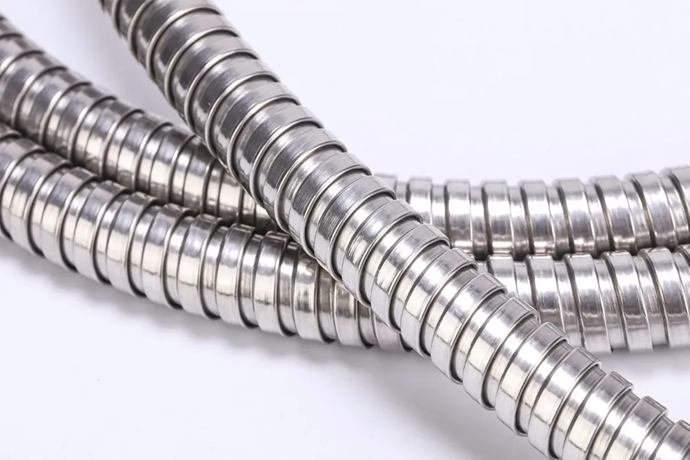 2M Stainless Steel  Shower pipe hose with extensible flexible metal chrome