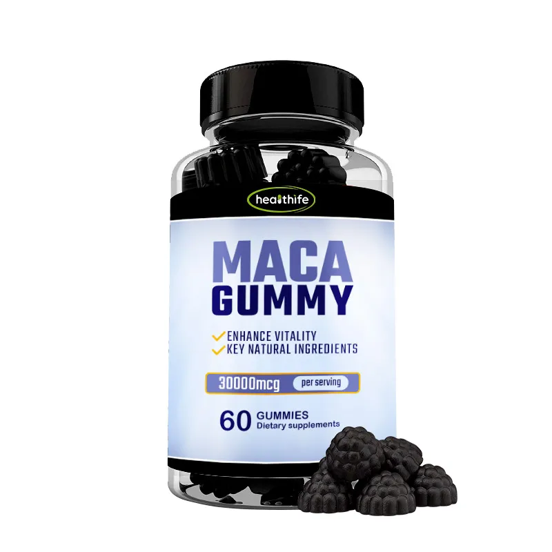 Organic Peruana Ultimate Black Maca Gummies with customized labels