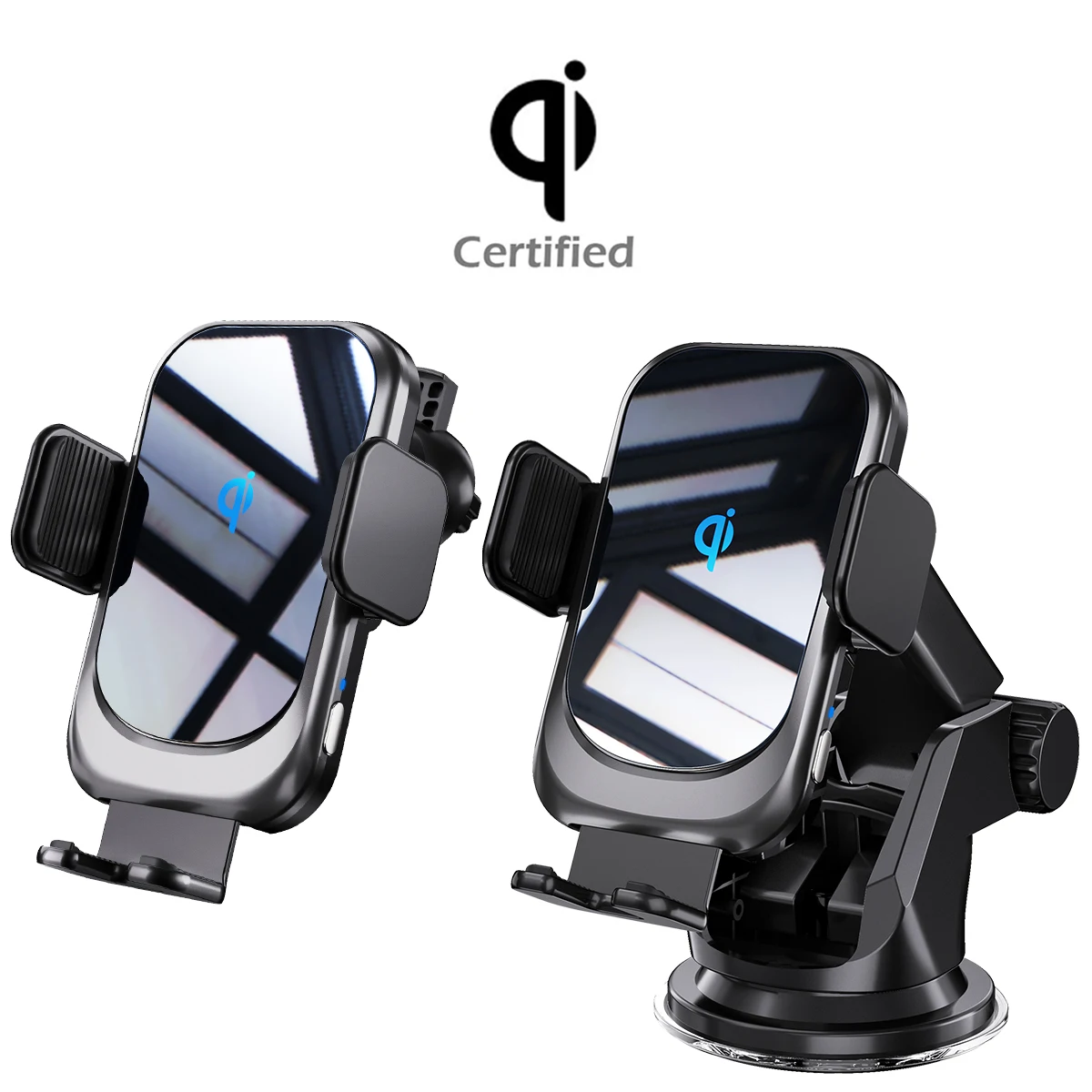 Wholesale Low Moq Car Electronic Matt 15W Fast Charging Acrylic Smart Car Charger Wireless Charging Mount With Suction Cup