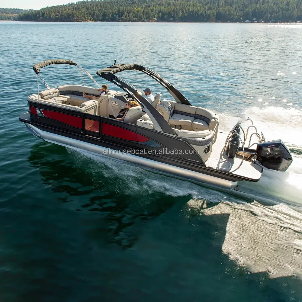 Allhouse Houseboat Luxury Family Leisure Aluminium Fishing Lake Dive Yacht Camping Party Pontoon Boat