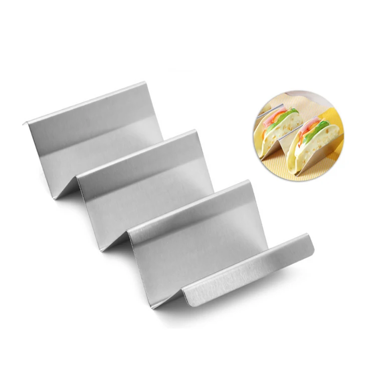 Snack food mexican pancake rack single stainless steel taco rack
