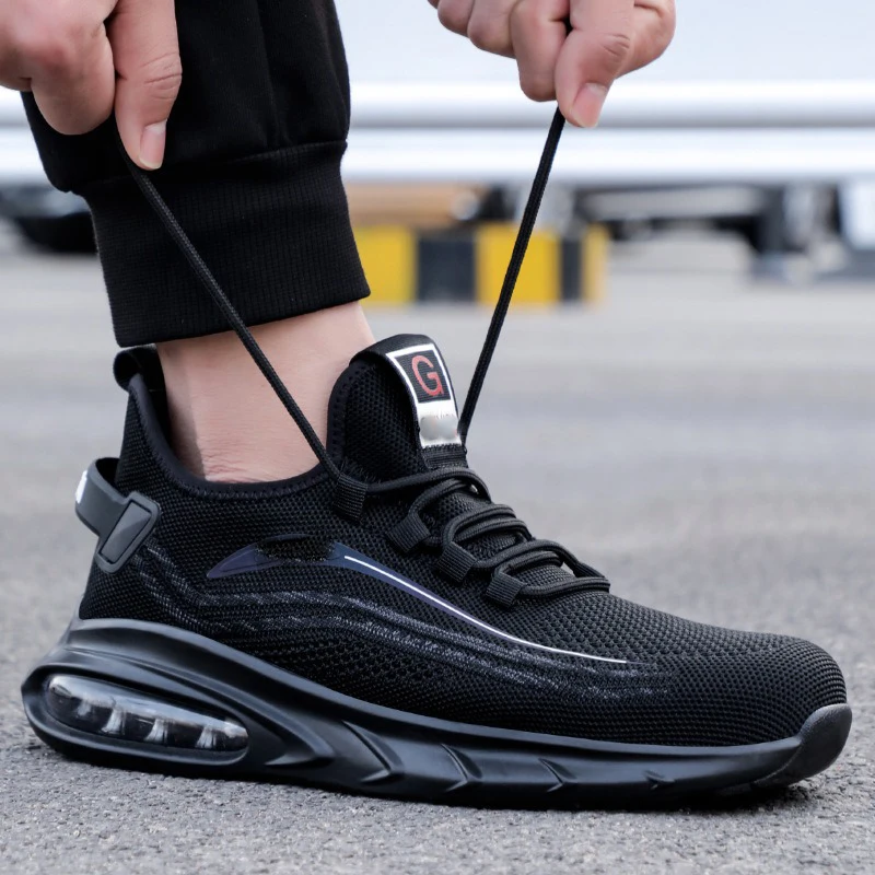 Steel Toe Sneakers for Men Women Lightweight Safety Shoes,Breathable Puncture Proof Slip On Indestructible Work Shoes