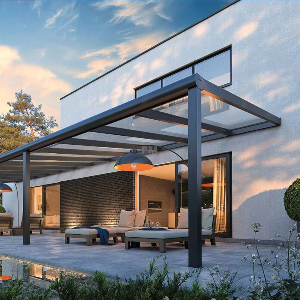 Patio Sun Shade Canopy Powder Coated Electric Gazebo Outdoor Metal Arches Garden Pergolas Aluminum Set