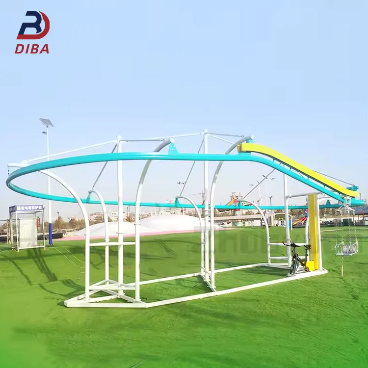 Outdoor Extreme Park Equipment Zip Line Roller Coaster Rides Unpowered Pedal Mini Roller Coaster Ride Without Electric
