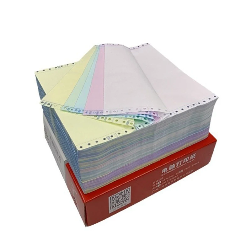A Grade NCR Multi Color Carbonless 8 1/2 x 11 in 21.3 lb Bond Precollated 2 3 4 Part Sheet Copy Paper for Laser Ink Jet Printer