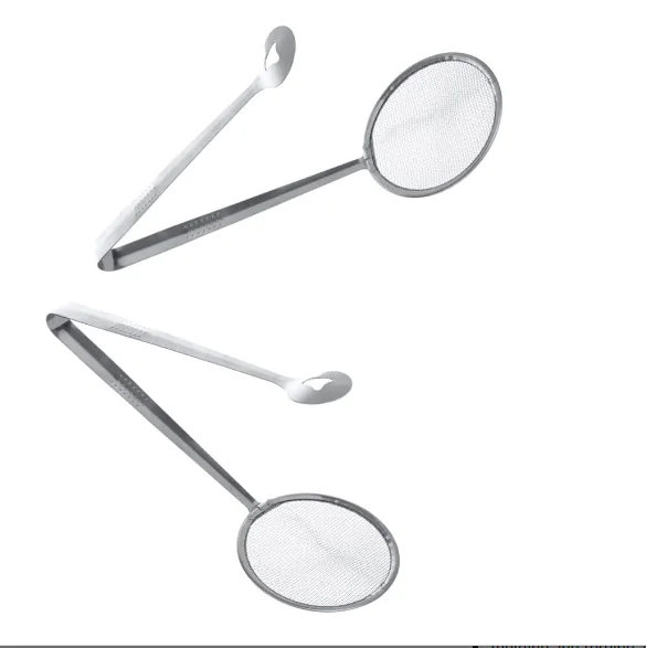 Stainless Steel Filter Colanders BBQ Food Clip Clamp Oil Frying Skimmer Salad Strainer