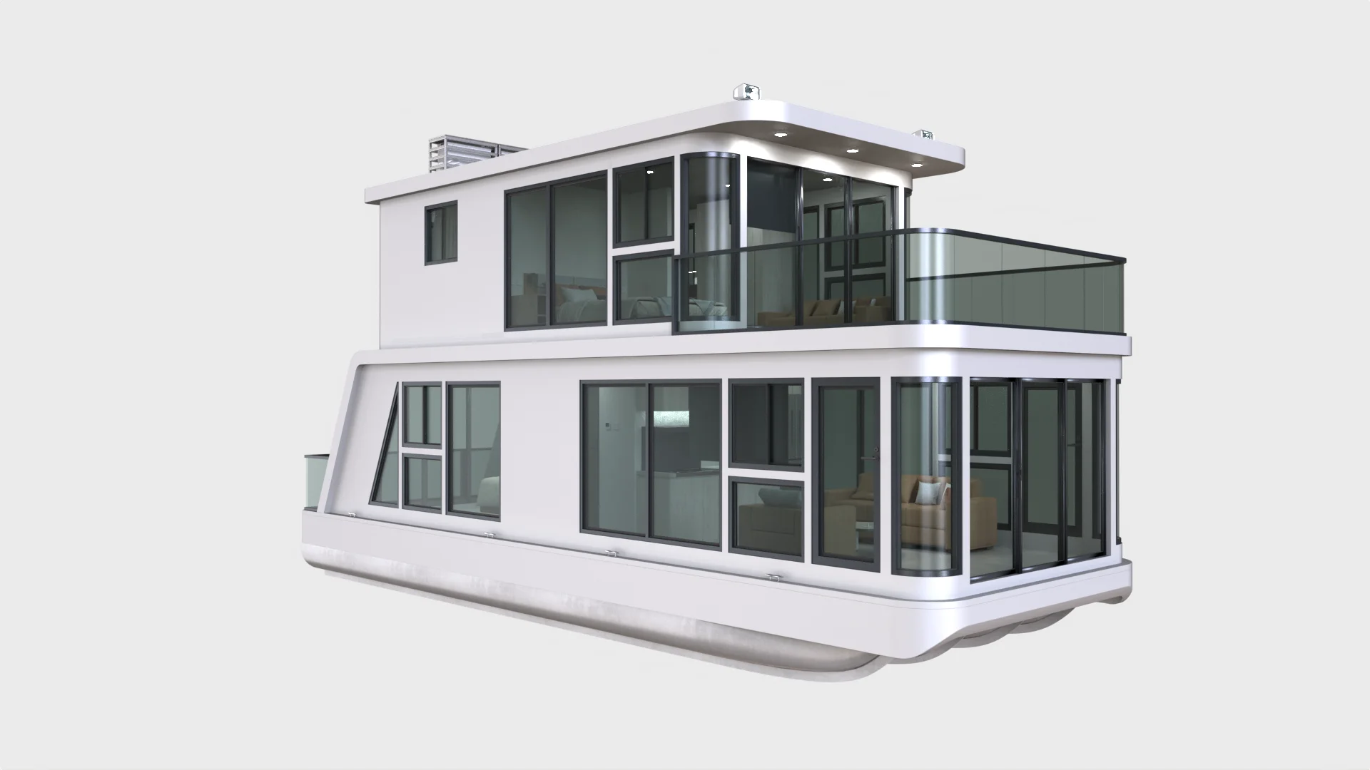Water Housed Floating Houseboat Aluminium Pontoon Yacht Boat Aluminium Houseboat for Sale