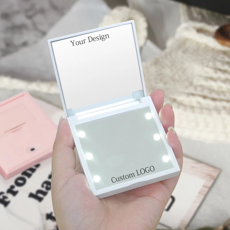 Selfie Pocket Mini Make Up Magic Vanity Makeup Led Mirror Small Size Compact Mirror With Light