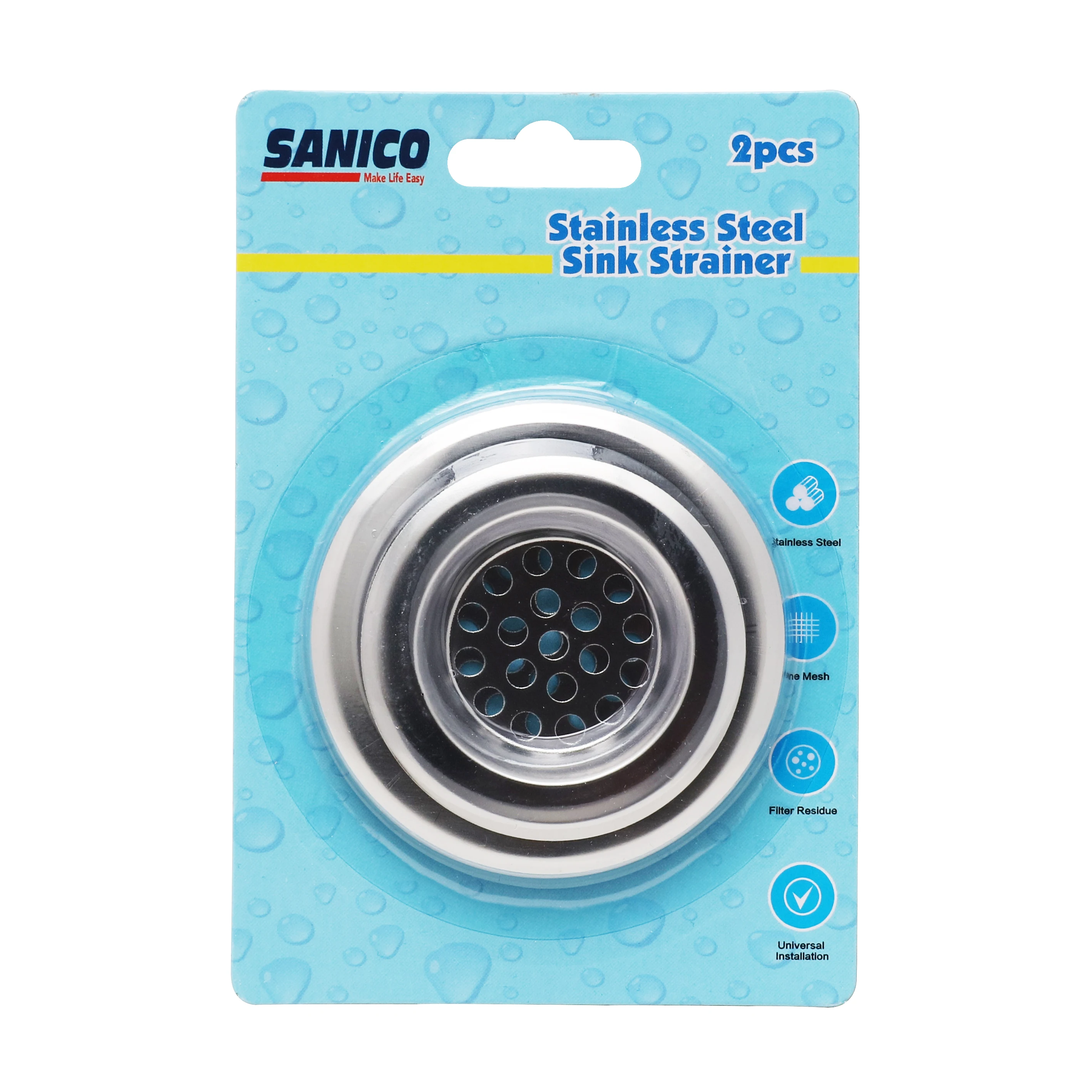 Stainless Steel Mesh Drain Screen Food Catcher Plug Filter Stopper Kitchen Sink Strainer Basket