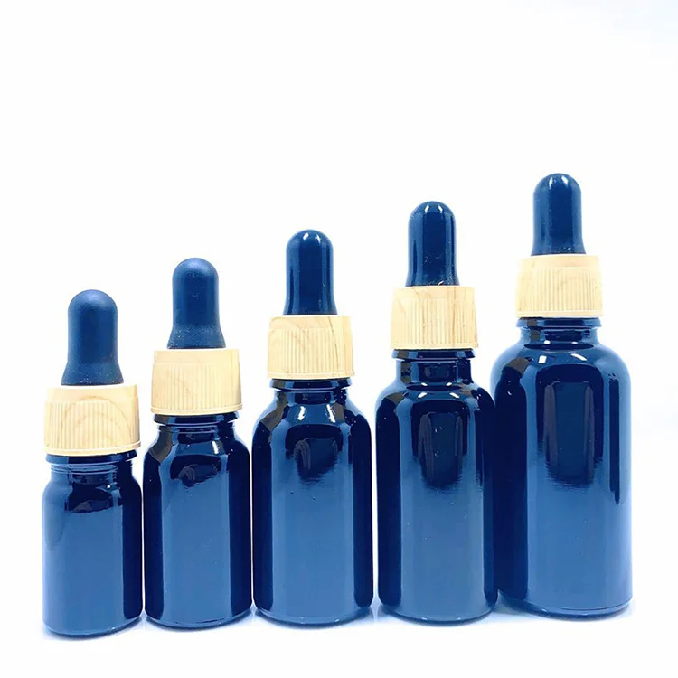  Wholesale Blue Serum Glass Essential Oil Dropper Bottles
