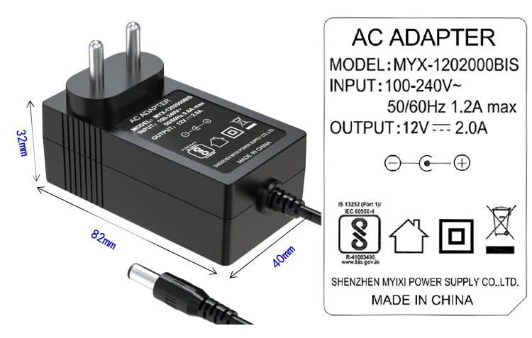230v 50hz 24v 1a india plug dc power adapter bis certificate 12v 2a ac adaptor