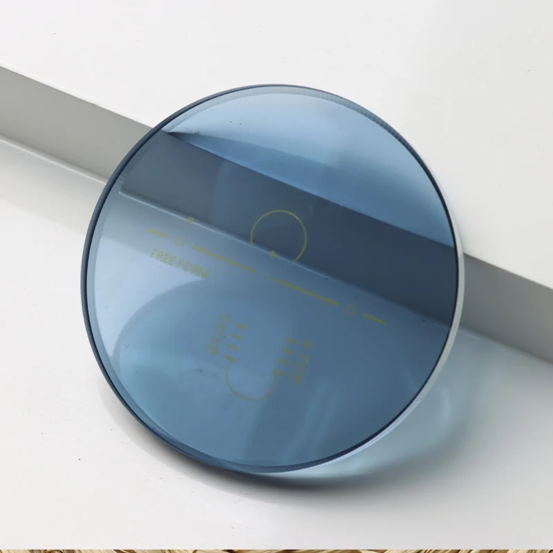 Aspheric 1.56 1.60 Transition Blue Photochromic Progressive RX Freeform UV420 Eyeglasses with SHMC Coating Resin Optical Lenses
