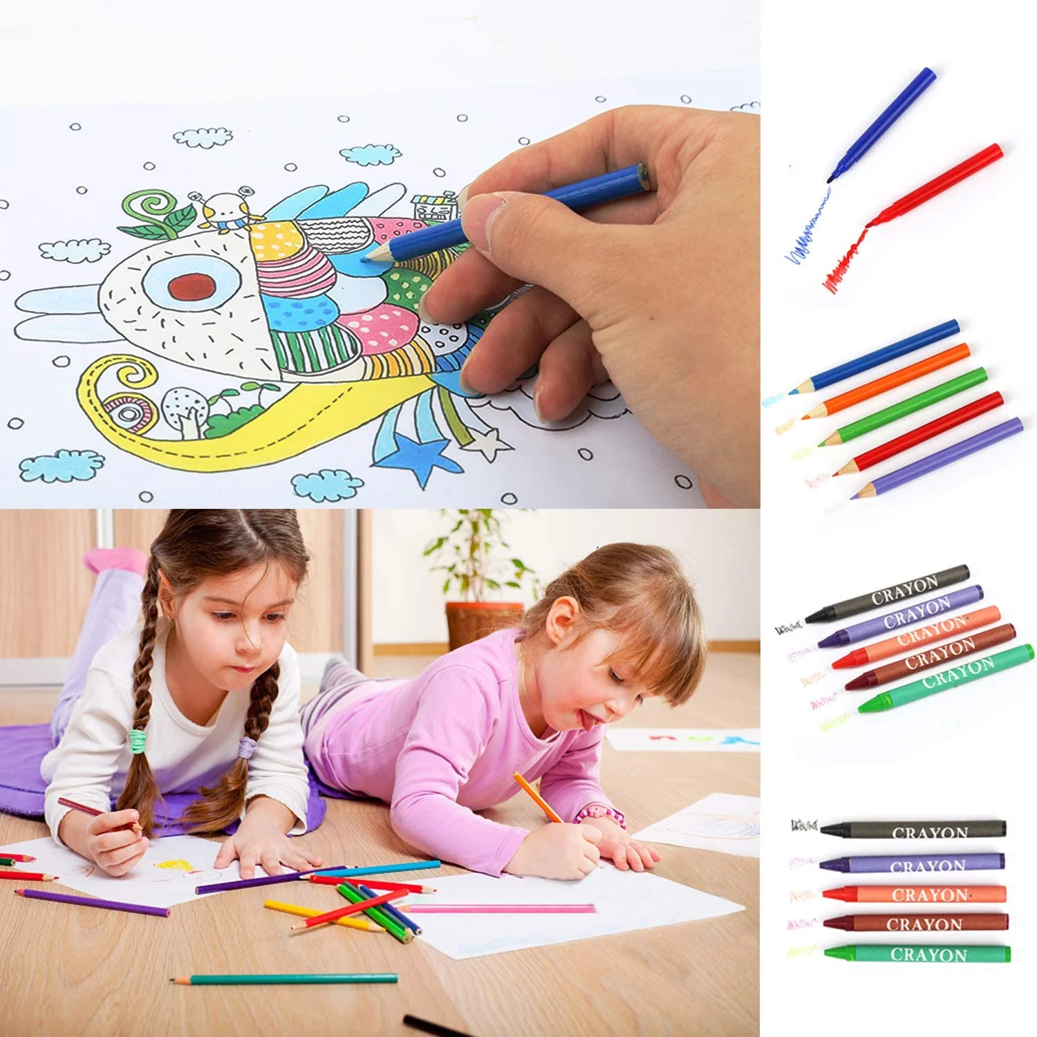 Joybox Watercolor Pen Brush Kids 208 pcs stationery set for drawing and creativity Painting Arts And Crafts Sets For Kids