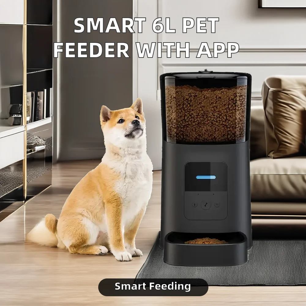 Tuya 6L Smart Pet Feeder for Dogs Cats Small Automatic Wifi Pet Feeder Mobile App Remote Control Microchip Travel Food Storage