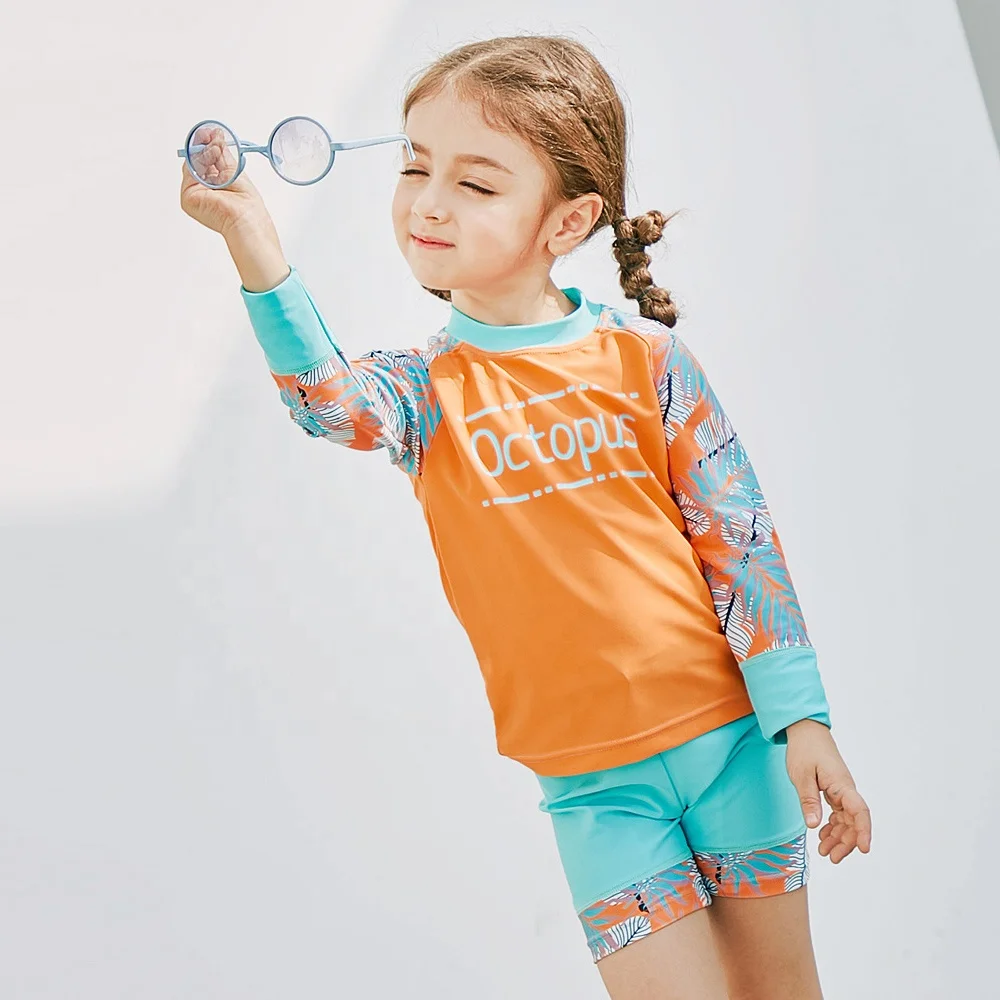 Europe Little Boys And Girls Swimwear Korean Style Little Kids Beach Swimsuits With Sun Protection