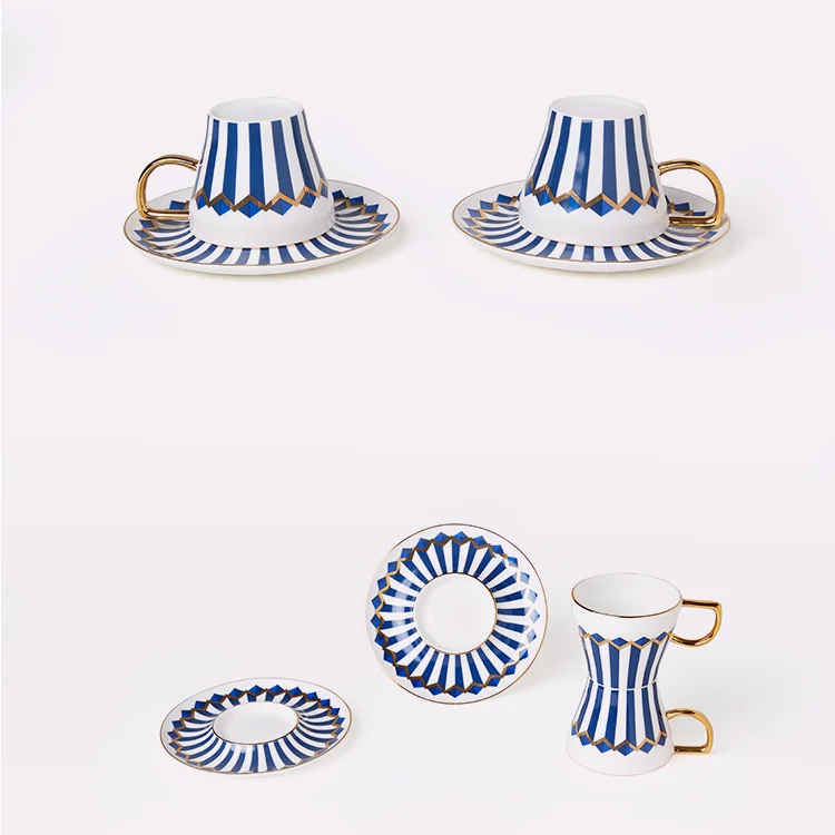 Porcelain Cappuccino Cups with Saucers - 8oz for Specialty Coffee Drinks, Latte, Cafe Mocha and Tea