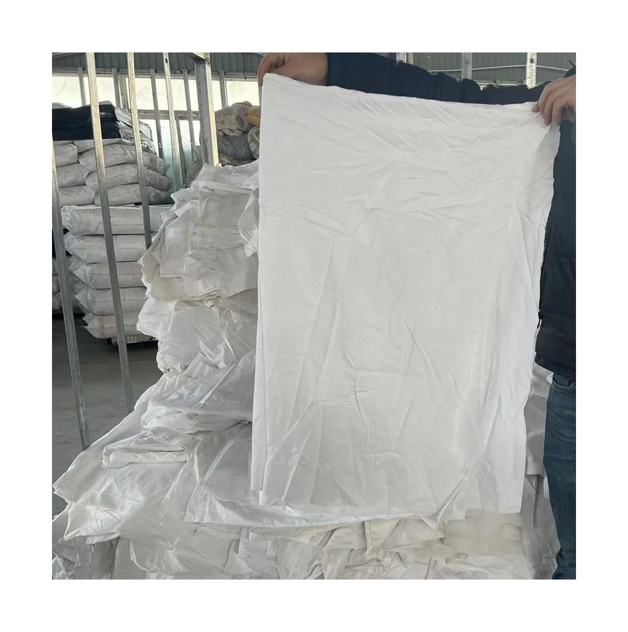 Wholesale white cotton bed sheets rags recycling from hotel bed sheet cutting scraps industrial wiping rags buyers