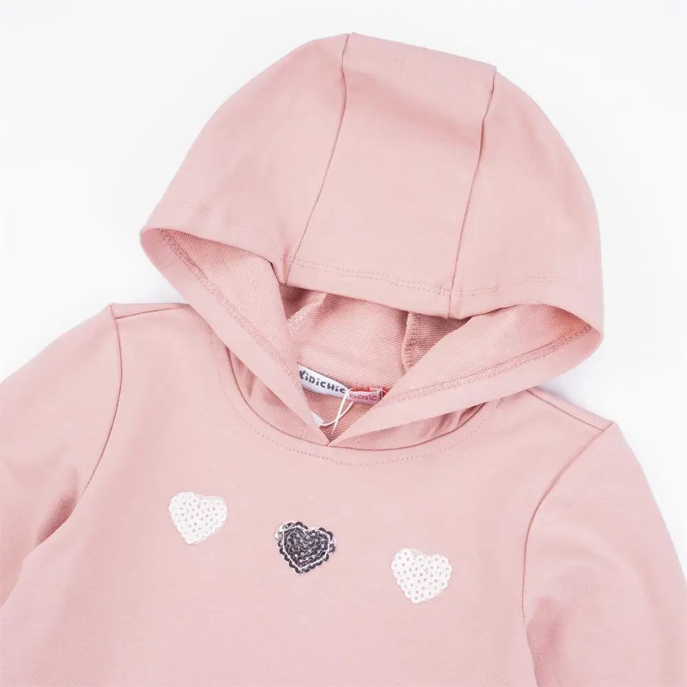 
2020 hot sales factory wholesales pink girls pullover hoodies girl clothes 6-12 years fall clothing 