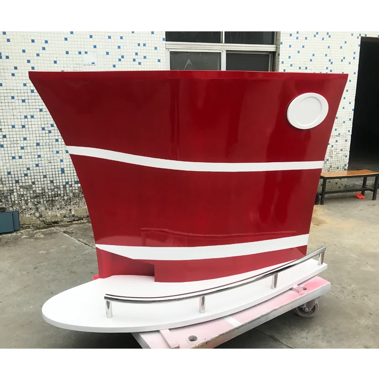 Red Color Boat Bar Table Solid Wood Home Wine Mini Bar Counter Made by Foshan Factory
