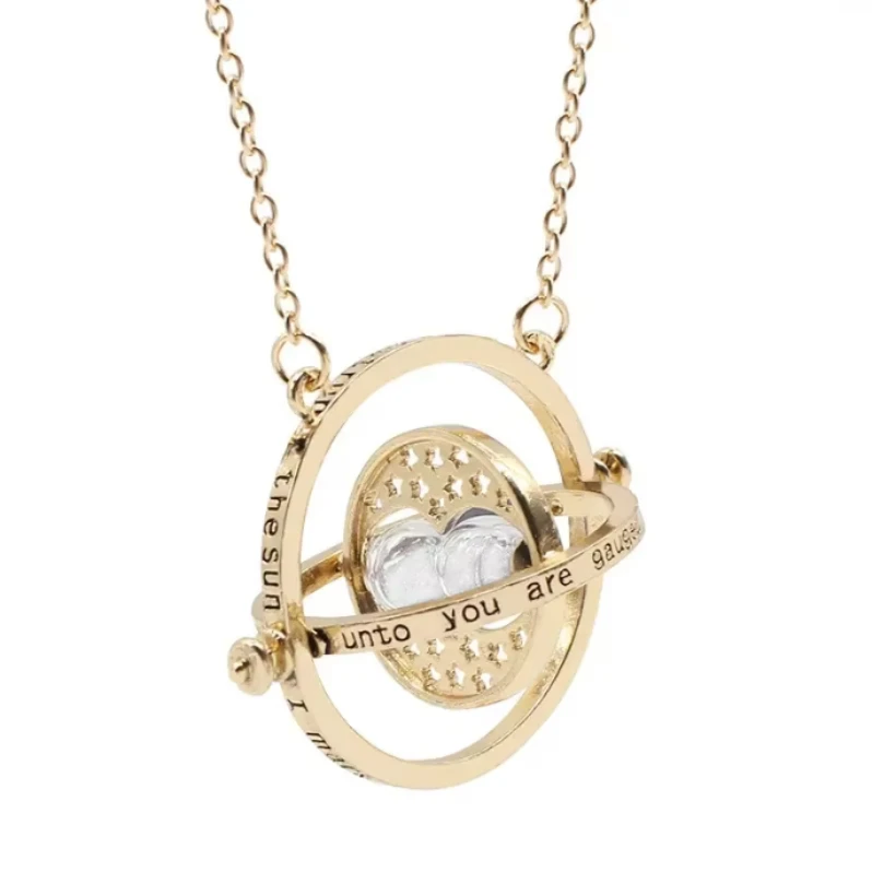 Movie Gold Plated Harry Jewelry Potter Time Turner Hourglass Necklace