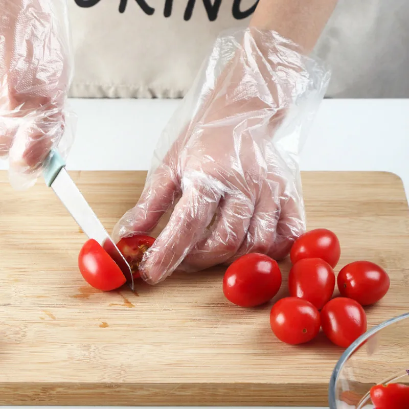 100/500/1000PCS Disposable Gloves One-off Plastic Glove for Restaurant Kitchen Food Cleaning Gloves Eco-friendly Cooking Gadget