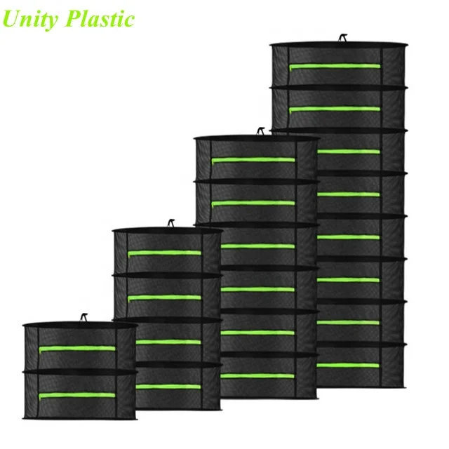 Drying Net 2ft 8 Layer Collapsible Mesh Hydroponic Drying Rack Dry Net Herb Dryer with S Hang Buckle