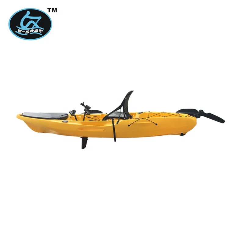 10.5ft hot sale professional plastic one-seater flexible fin&pedal drive fishing kayak&kajak&canoe&boat